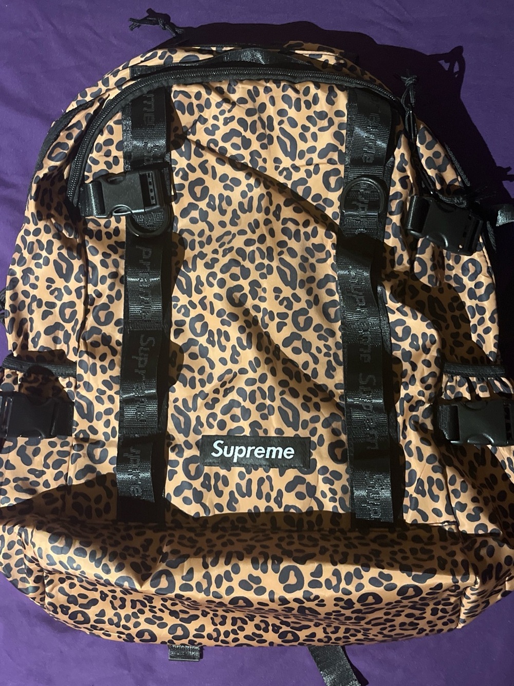 Supreme Leopard Print Backpack